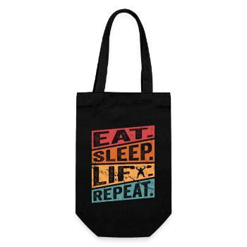 Eat. Sleep. Lift. Repeat. Workout Training Weight - Gift Bag for Bottles - black - Front