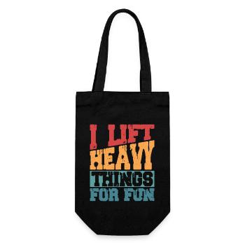 I Lift Heavy Things For Fun Weight Lifting Workout - Gift Bag for Bottles - black - Front