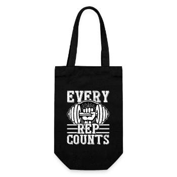 Every Rep Counts Workout Training Weight Lifting - Gift Bag for Bottles - black - Front