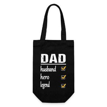 Dad, Daddy, Father and Legend - Gift Bag for Bottles - black - Front