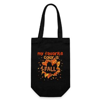 Meine Lieblingsfarbe ist Herbst Liebhaber lustig - Geschenkbeutel für Flaschen - Schwarz - Vorne