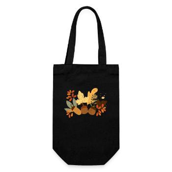 Autumn Leaves Acorns Autumn Squirrel Harvest - Gift Bag for Bottles - black - Front