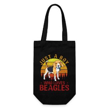 Just a Boy who loves Beagles - Geschenkbeutel für Flaschen - Schwarz - Vorne