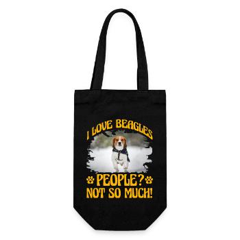 I love Beagles People not so much - Gift Bag for Bottles - black - Front