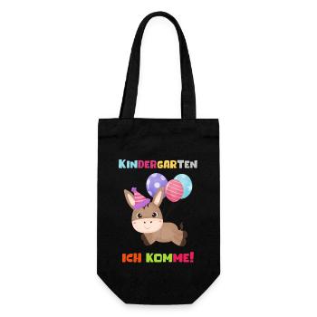 Kindergarten 2023 Ich Komme Mädchen Kita Geschenk - Geschenkbeutel für Flaschen - Schwarz - Vorne