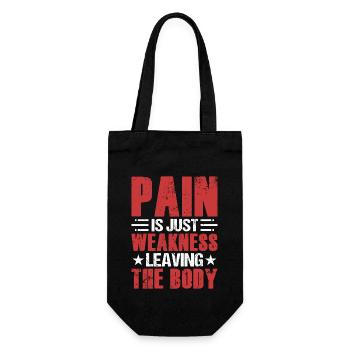 Pain Is Just Weakness Weight Lifting Workout Train - Gift Bag for Bottles - black - Front