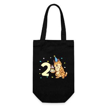 With lynx - children's birthday 2 years - Gift Bag for Bottles - black - Front