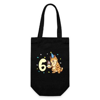 With lynx - children's birthday 6 years - Gift Bag for Bottles - black - Front