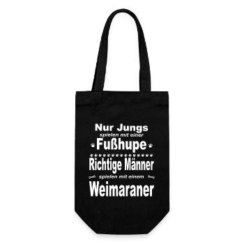 Jungs, Männer, Fußhupe - Weimaraner - Geschenkbeutel für Flaschen - Schwarz - Vorne