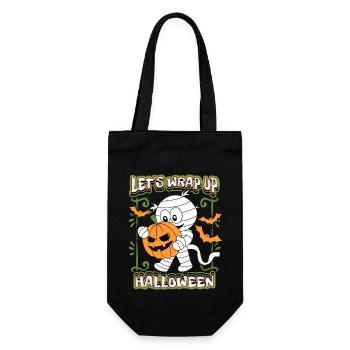Drôle de momie avec citrouille à la citrouille, dicton d’Halloween - Sac à bouteille - noir - Devant