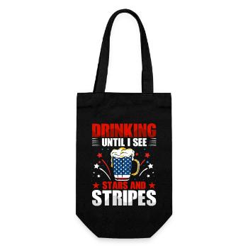 Drinking until I see Stars and Stripes - Gift Bag for Bottles - black - Front