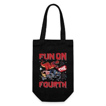 Fun on the fourth - Gift Bag for Bottles - black - Front