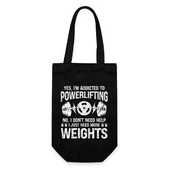 Yes, I'm addicted to powerlifting - No, I - Gift Bag for Bottles - black - Front