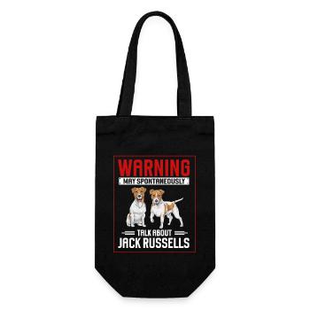 Jack Russell Terrier - Geschenkbeutel für Flaschen - Schwarz - Vorne