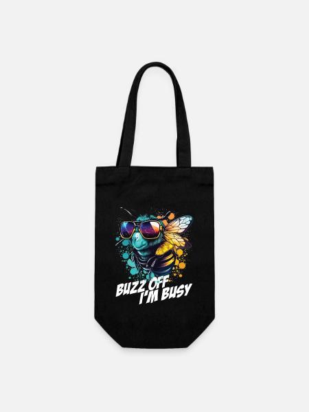 Bourdon avec des lunettes de soleil Buzz Off Je suis occupé - Sac à bouteille - noir