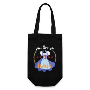 Mein Dirndl ist noch in der Wäsche - Geschenkbeutel für Flaschen - Schwarz - Vorne