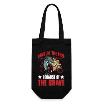 Land of the free because of the Brave - Geschenkbeutel für Flaschen - Schwarz - Vorne