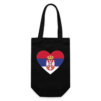 Cœur de drapeau de la Serbie - Sac à bouteille - noir - Devant