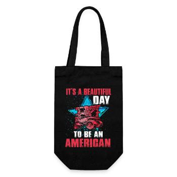 It's a beautiful day to be an American 4. Juli - Geschenkbeutel für Flaschen - Schwarz - Vorne