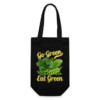 Green vegetables, funny saying Vegans, vegetarians - Gift Bag for Bottles - black - Front