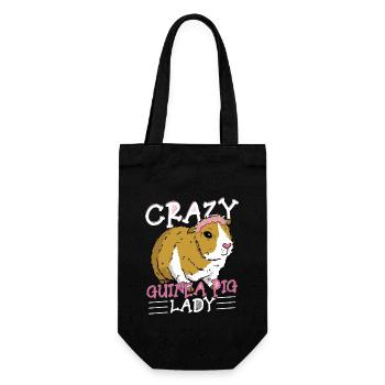 Crazy Guinea Pig Lady Rodent Cavy Lover - Gift Bag for Bottles - black - Front