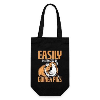 Easily Distracted By Guinea Pigs Rodent Cavy Lover - Gift Bag for Bottles - black - Front