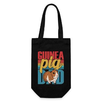Guinea Pig Dad Cavy Lover Rodent - Gift Bag for Bottles - black - Front