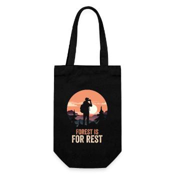 Forest Camping Mountain Holidays - Gift Bag for Bottles - black - Front