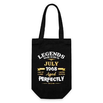 Vintage Aged To Perfection Juli 1968 - Geschenkbeutel für Flaschen - Schwarz - Vorne