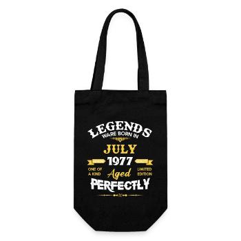 Vintage Aged To Perfection Juli 1977 - Geschenkbeutel für Flaschen - Schwarz - Vorne