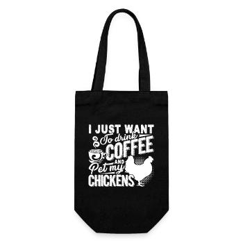 Chicken Drink Coffee And Pet My Chickens - Gift Bag for Bottles - black - Front