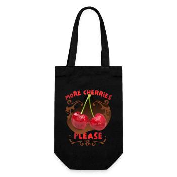 Cerise, Cerise, Fruit Dicton amusant, More-Cherries - Sac à bouteille - noir - Devant