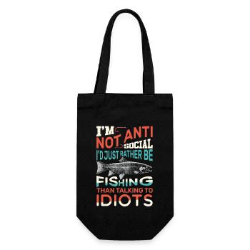 I'd Rather Be Fishing - Gift Bag for Bottles - black - Front