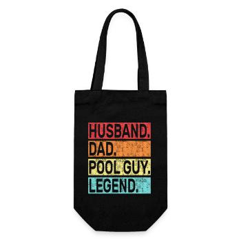 Ehemann Papa Pool Guy Legende - Geschenkbeutel für Flaschen - Schwarz - Vorne