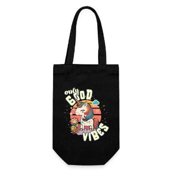 Que des bonnes vibrations : la bonne vie douce licorne magique - Sac à bouteille - noir - Devant