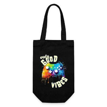 Only Good Vibes: Good Life Cool Gaming Controller - Geschenkbeutel für Flaschen - Schwarz - Vorne