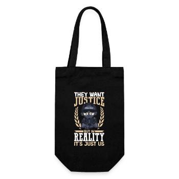 Police Cop Officer Police Office - Gift Bag for Bottles - black - Front