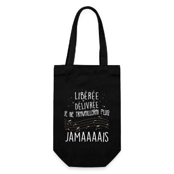 Idée Cadeau Retraite Femme Libérée, Délivrée - Sac à bouteille - noir - Devant