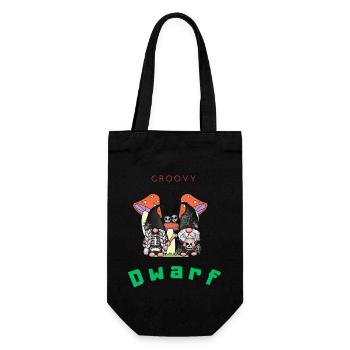 Groovy Dwarf, Skelton, Mushroom . - Gift Bag for Bottles - black - Front