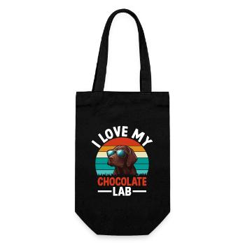 I LOVE MY CHOCOLATE LAB - Gift Bag for Bottles - black - Front