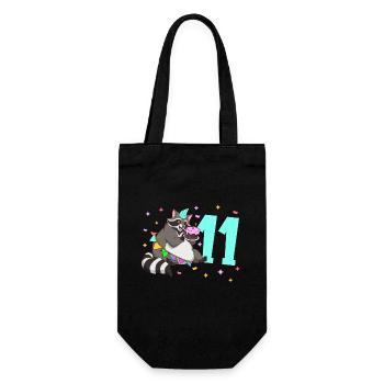 Avec raton laveur - anniversaire des enfants 11 ans - Sac à bouteille - noir - Devant