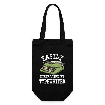 Easily distracted by typewriters - Gift Bag for Bottles - black - Front