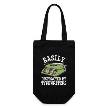Easily distracted by typewriters - Gift Bag for Bottles - black - Front