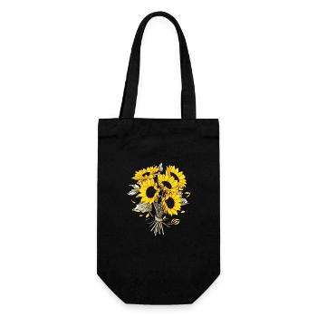 Bouquet Fleurs Jaunes Amoureux Tournesol Jeu de mots Floral - Sac à bouteille - noir - Devant