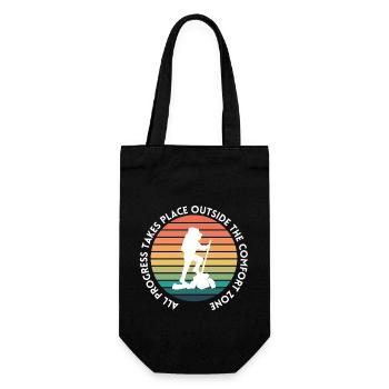 Wandern fortschritt außerhalb der Komfortzone - Geschenkbeutel für Flaschen - Schwarz - Vorne