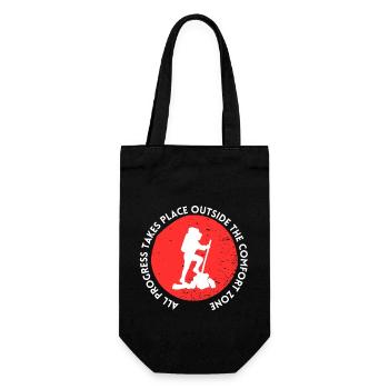 Wandern fortschritt außerhalb der Komfortzone - Geschenkbeutel für Flaschen - Schwarz - Vorne