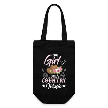 Dieses Mädchen liebt Country-Musik - Geschenkbeutel für Flaschen - Schwarz - Vorne