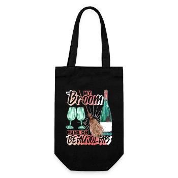 Red wine funny saying, Redwine Beaujolais - Gift Bag for Bottles - black - Front