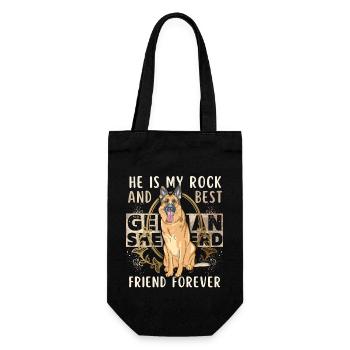 German Shepherd, Funny Saying, Pedigree Dog - Gift Bag for Bottles - black - Front