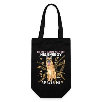 German Shepherd, pedigree dog funny saying - Gift Bag for Bottles - black - Front
